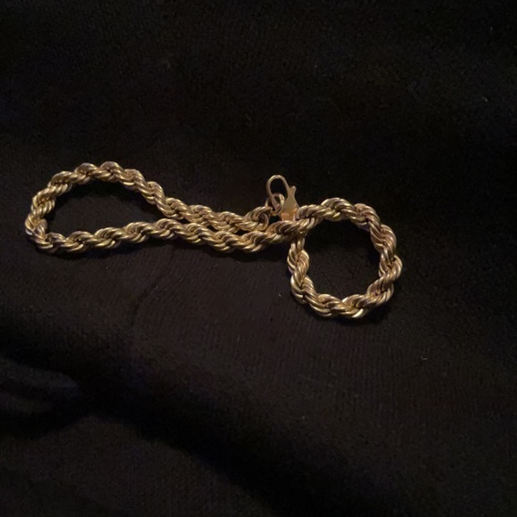 10k gold rope chain bracelet - Picture 2 of 3